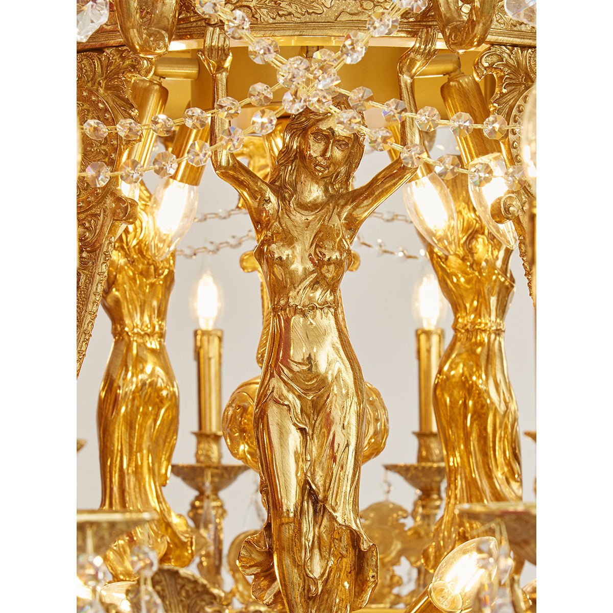 Zaira Opulent Chandelier - Grand 55-Light Palace Chandelier | Luxury Brass & Crystal Tiered Lighting