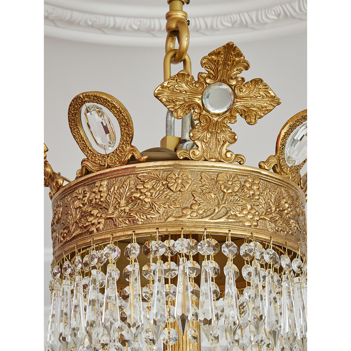Zaira Opulent Chandelier - Grand 55-Light Palace Chandelier | Luxury Brass & Crystal Tiered Lighting