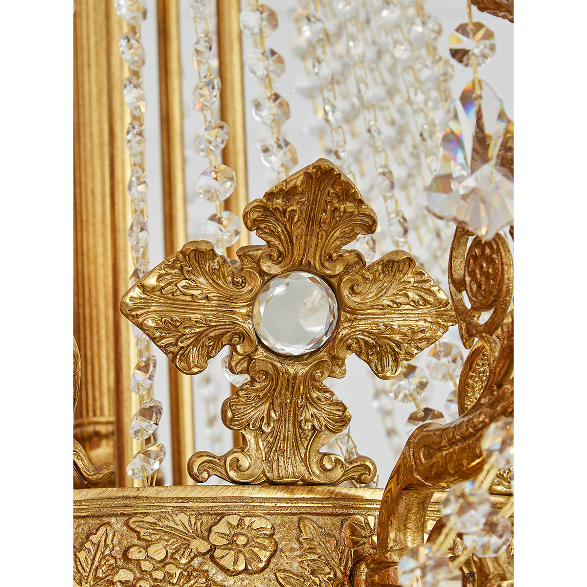 Zaira Opulent Chandelier - Grand 55-Light Palace Chandelier | Luxury Brass & Crystal Tiered Lighting