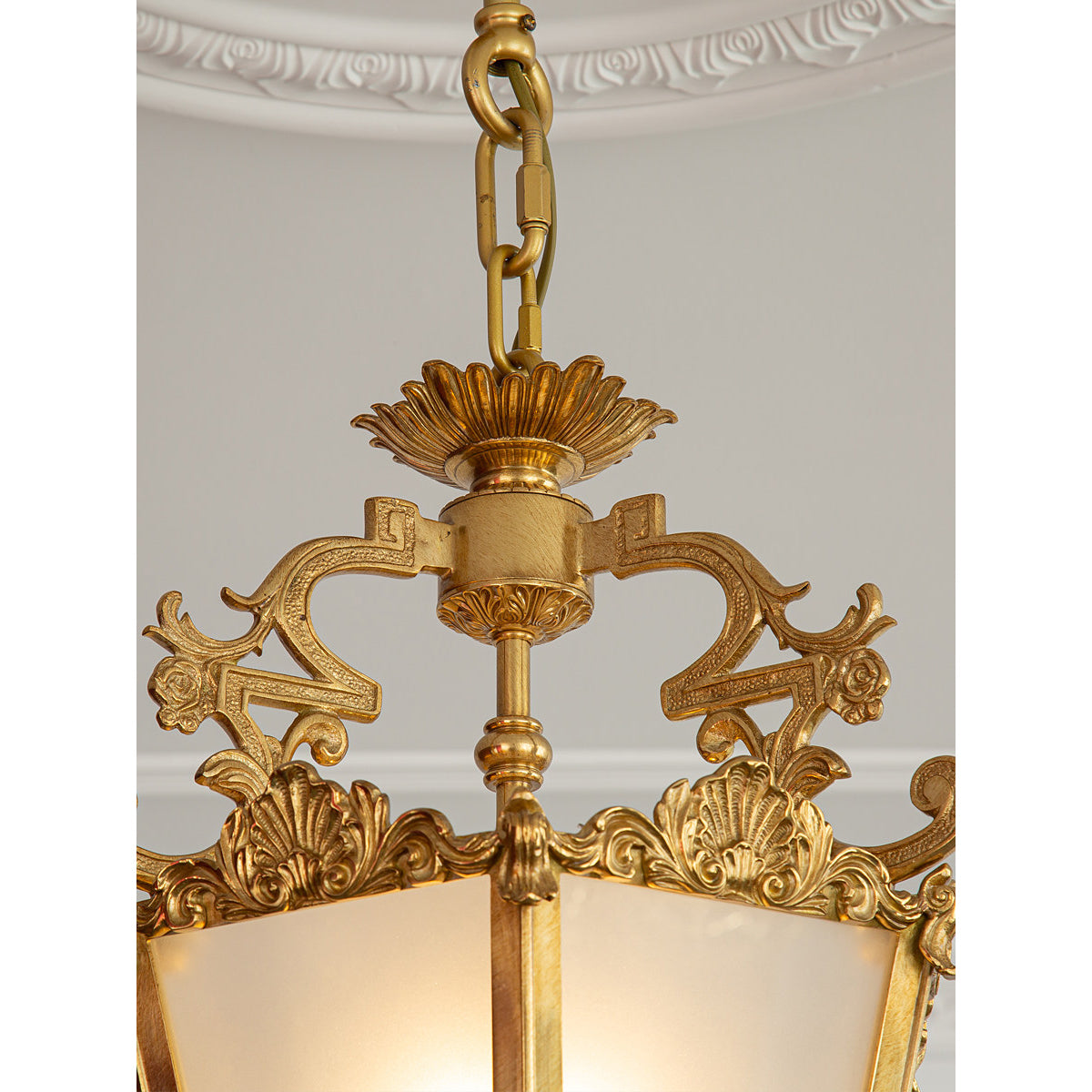 Zaragoza Lantern Pendant Lamp - Vintage Perforated Brass Chandelier | Classic Oil Lamp Inspired Pendant