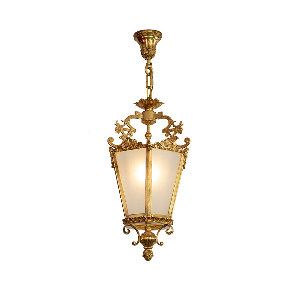 Zaragoza Lantern Pendant Lamp - Vintage Perforated Brass Chandelier | Classic Oil Lamp Inspired Pendant