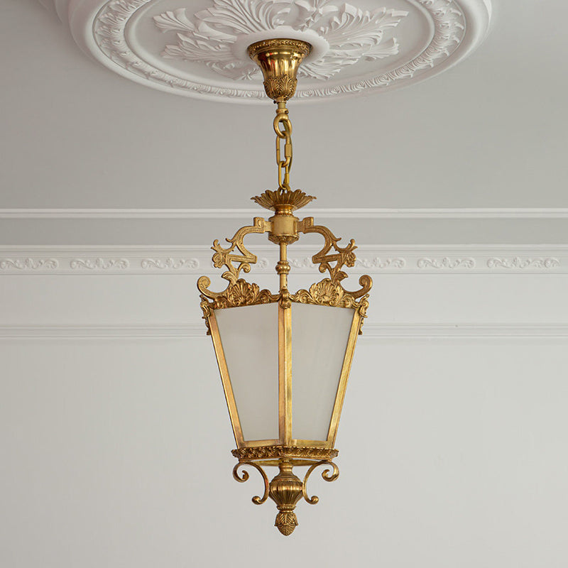 Zaragoza Lantern Pendant Lamp - Vintage Perforated Brass Chandelier | Classic Oil Lamp Inspired Pendant