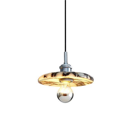 Zat Marble Pendant Lamp - Modern Natural Stone & Metal Pendant | Luxury 8" / 10" / 12" Marble Globe Light