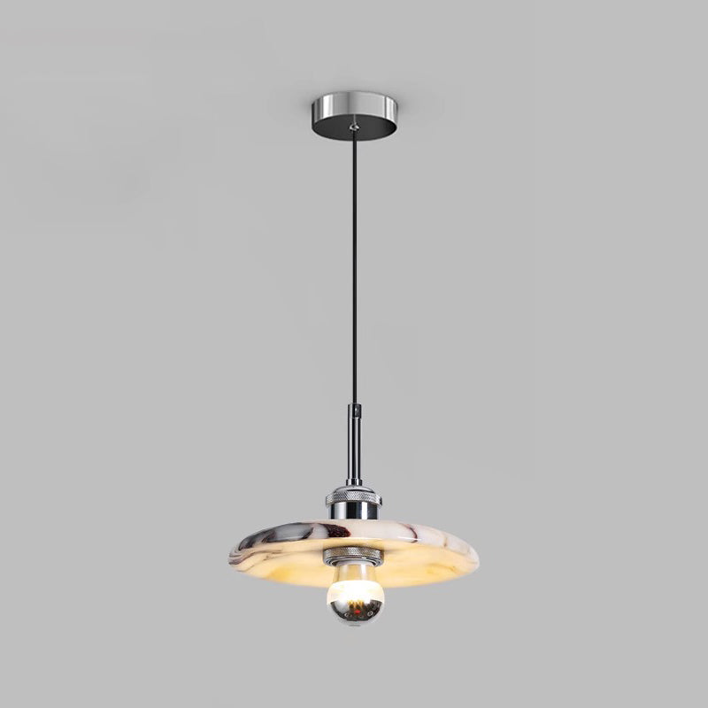 Zat Marble Pendant Lamp - Modern Natural Stone & Metal Pendant | Luxury 8" / 10" / 12" Marble Globe Light