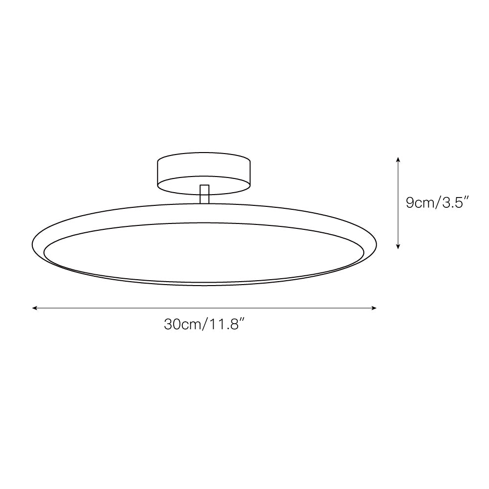Zayn Ceiling Lamp - Ultra-Slim Floating Disc LED Flush Mount | TRIAC Warm Dimming Acrylic Ceiling Light