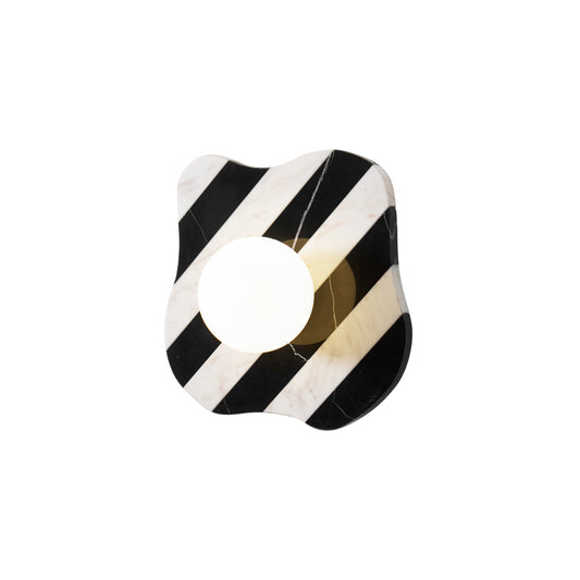 Zebra Marble Wall Lamp - Natural Stone & Glass Sconce | Modern Luxury 12" Marble Wall Light