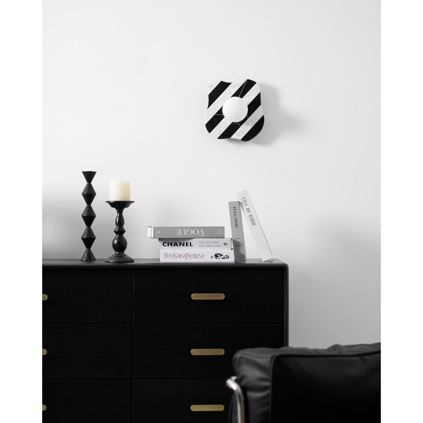 Zebra Marble Wall Lamp - Natural Stone & Glass Sconce | Modern Luxury 12" Marble Wall Light