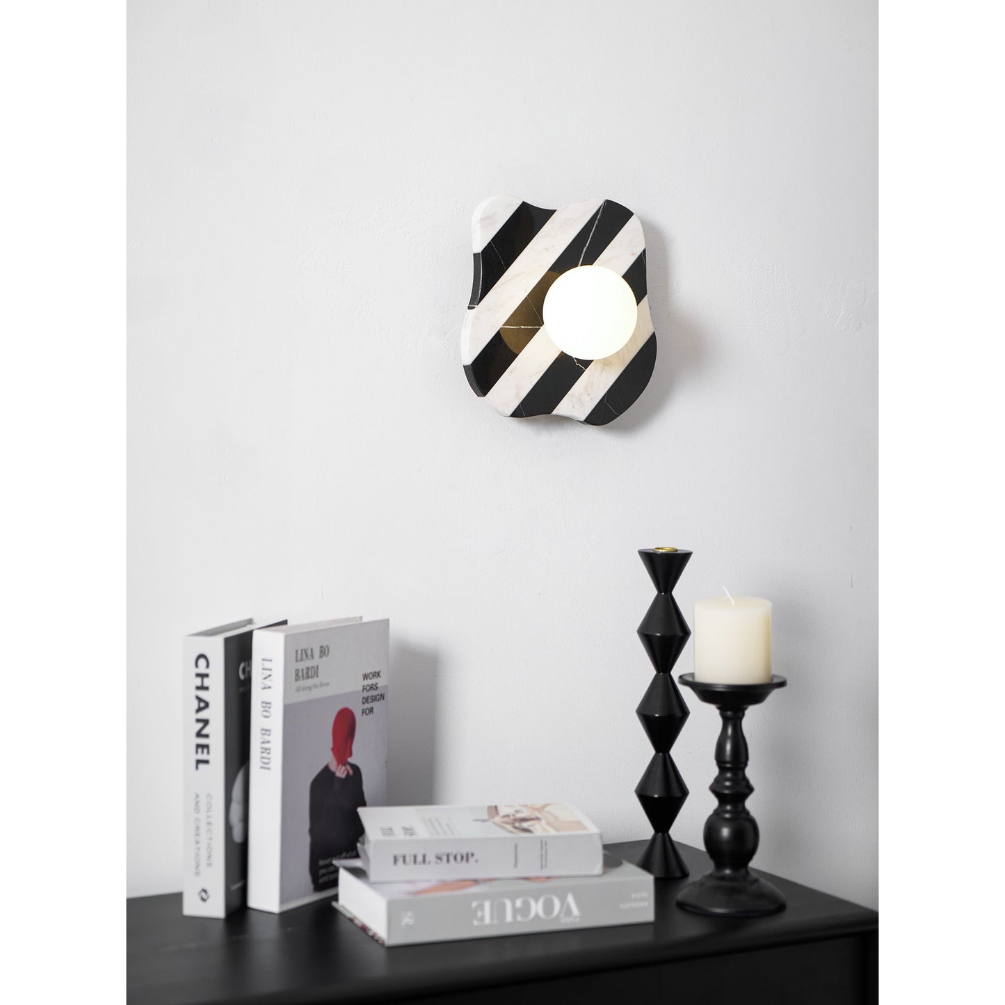 Zebra Marble Wall Lamp - Natural Stone & Glass Sconce | Modern Luxury 12" Marble Wall Light