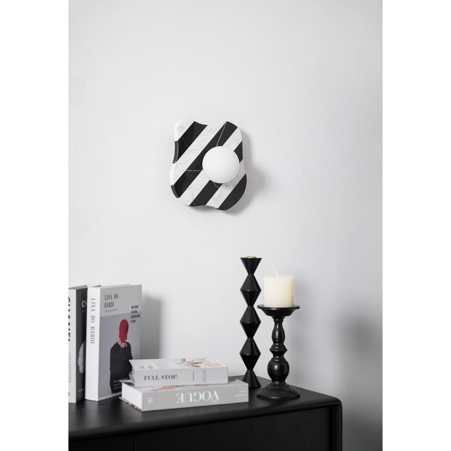 Zebra Marble Wall Lamp - Natural Stone & Glass Sconce | Modern Luxury 12" Marble Wall Light