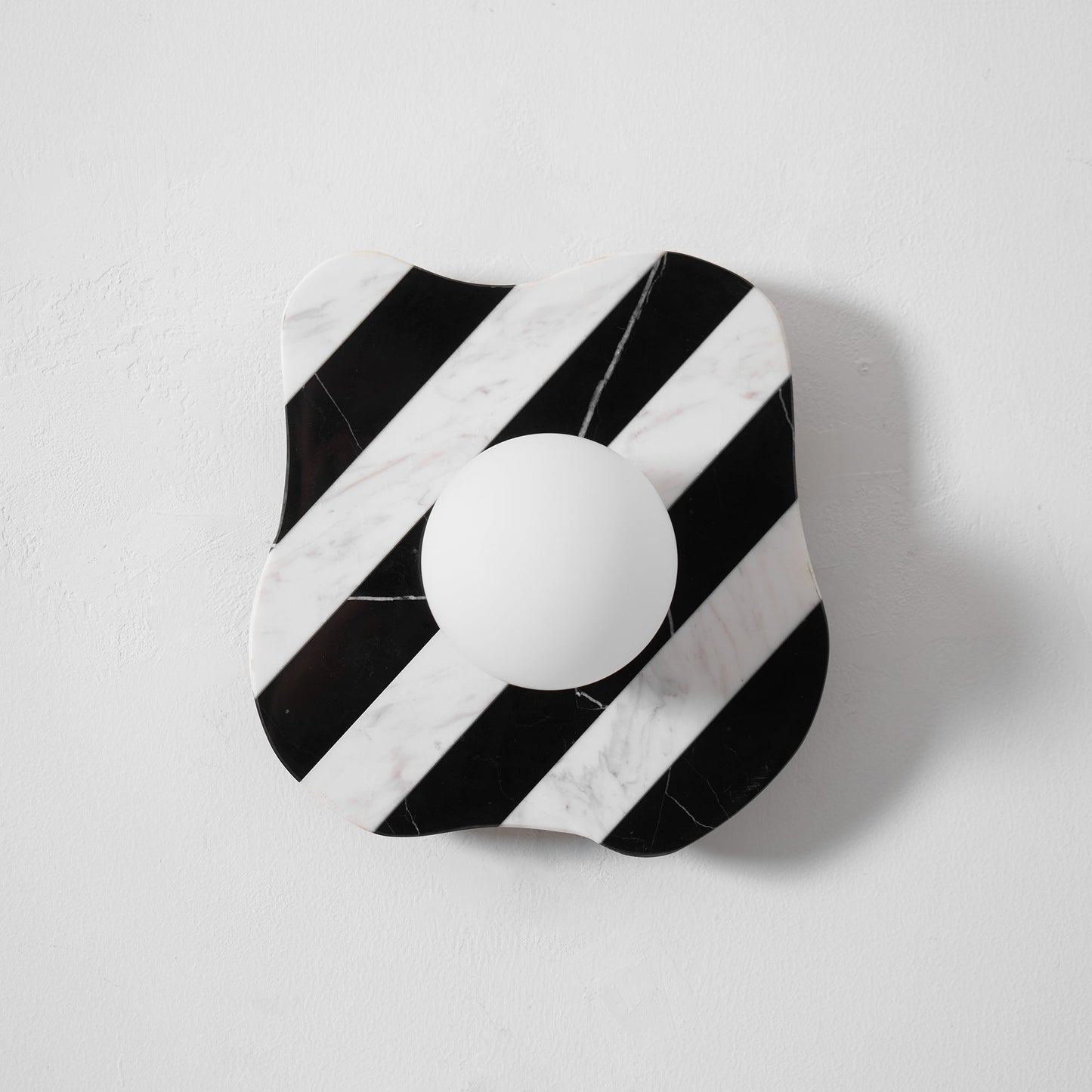 Zebra Marble Wall Lamp - Natural Stone & Glass Sconce | Modern Luxury 12" Marble Wall Light