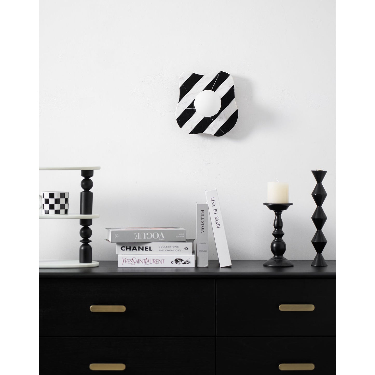 Zebra Marble Wall Lamp - Natural Stone & Glass Sconce | Modern Luxury 12" Marble Wall Light