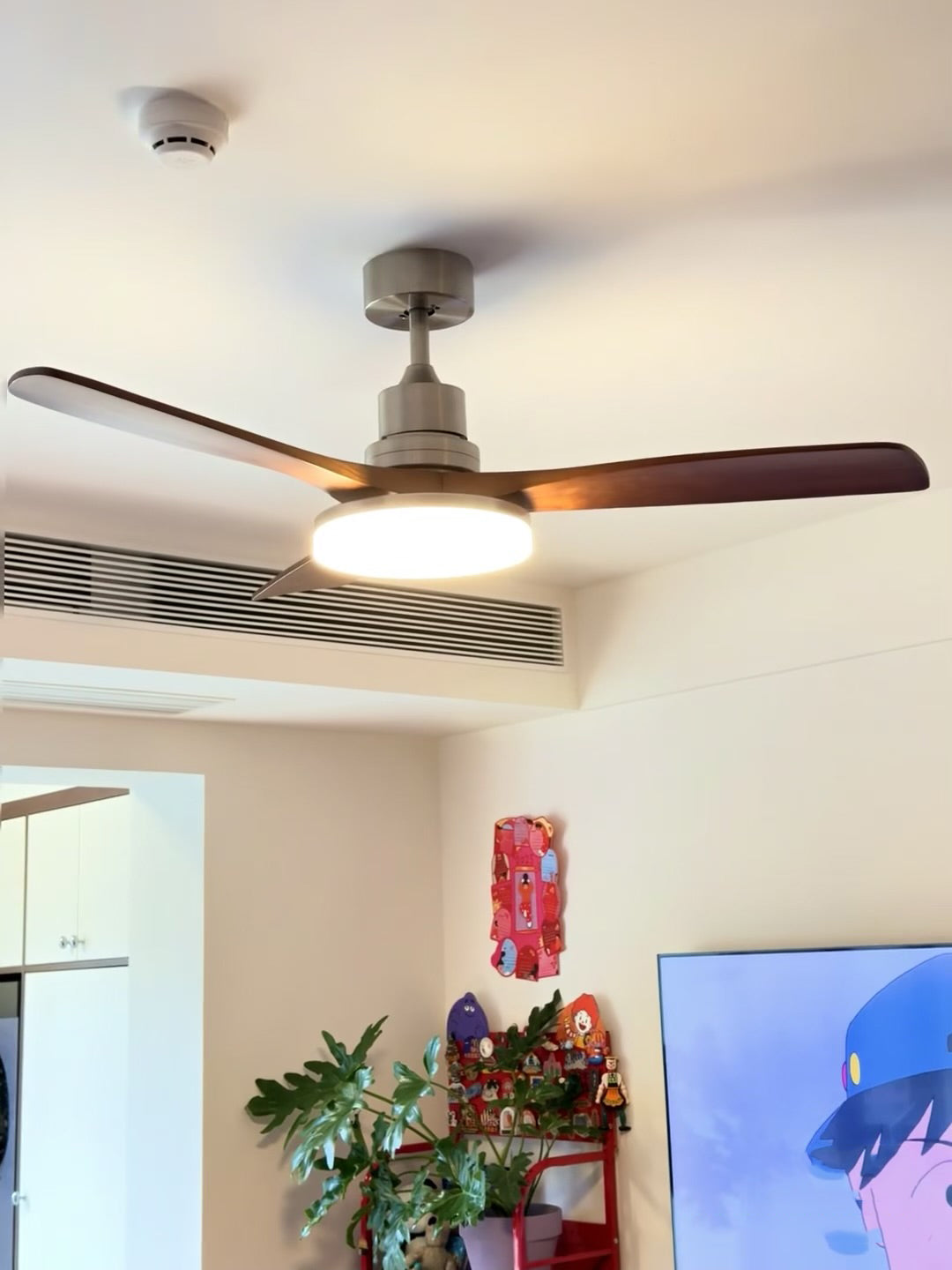Zephyr Wooden Fan Ceiling Light - Smart DC Motor Indoor Fan | Aerodynamic Walnut Blades & Integrated LED