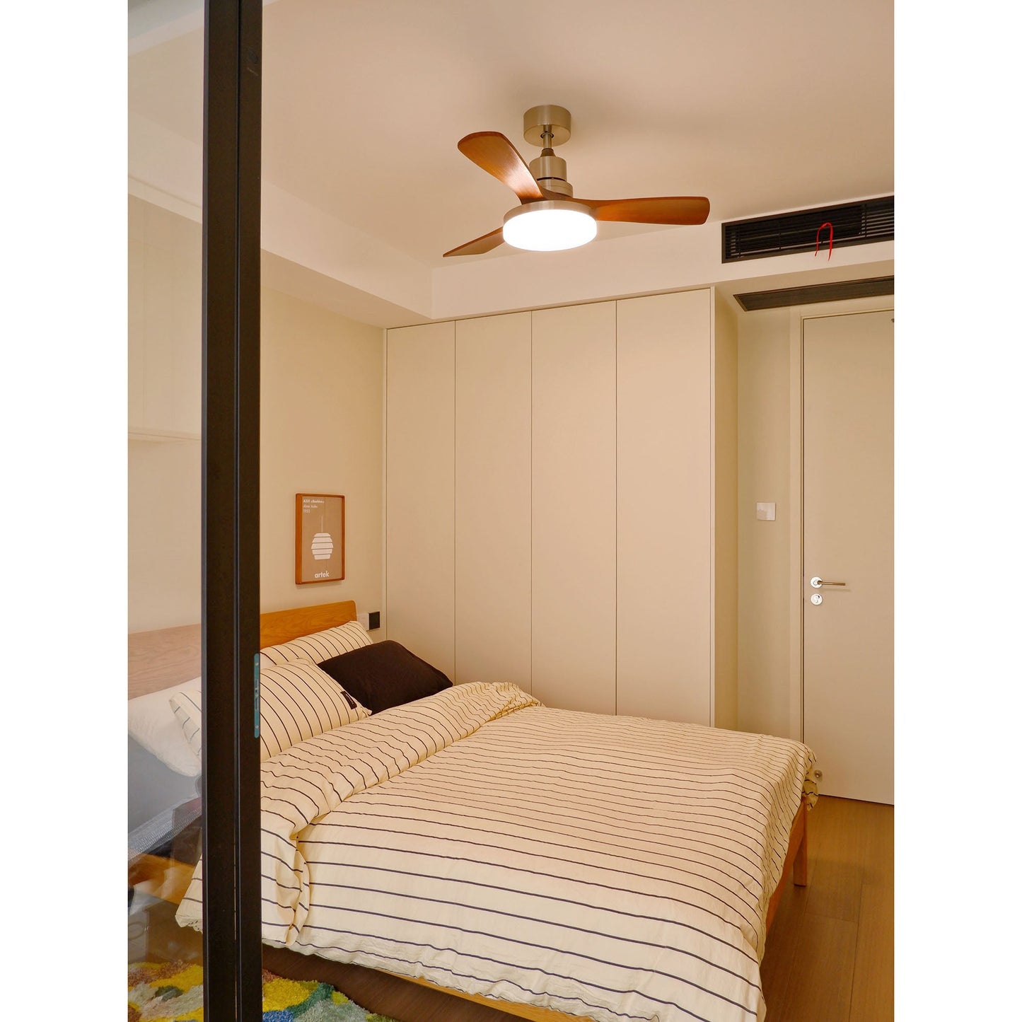 Zephyr Wooden Fan Ceiling Light - Smart DC Motor Indoor Fan | Aerodynamic Walnut Blades & Integrated LED