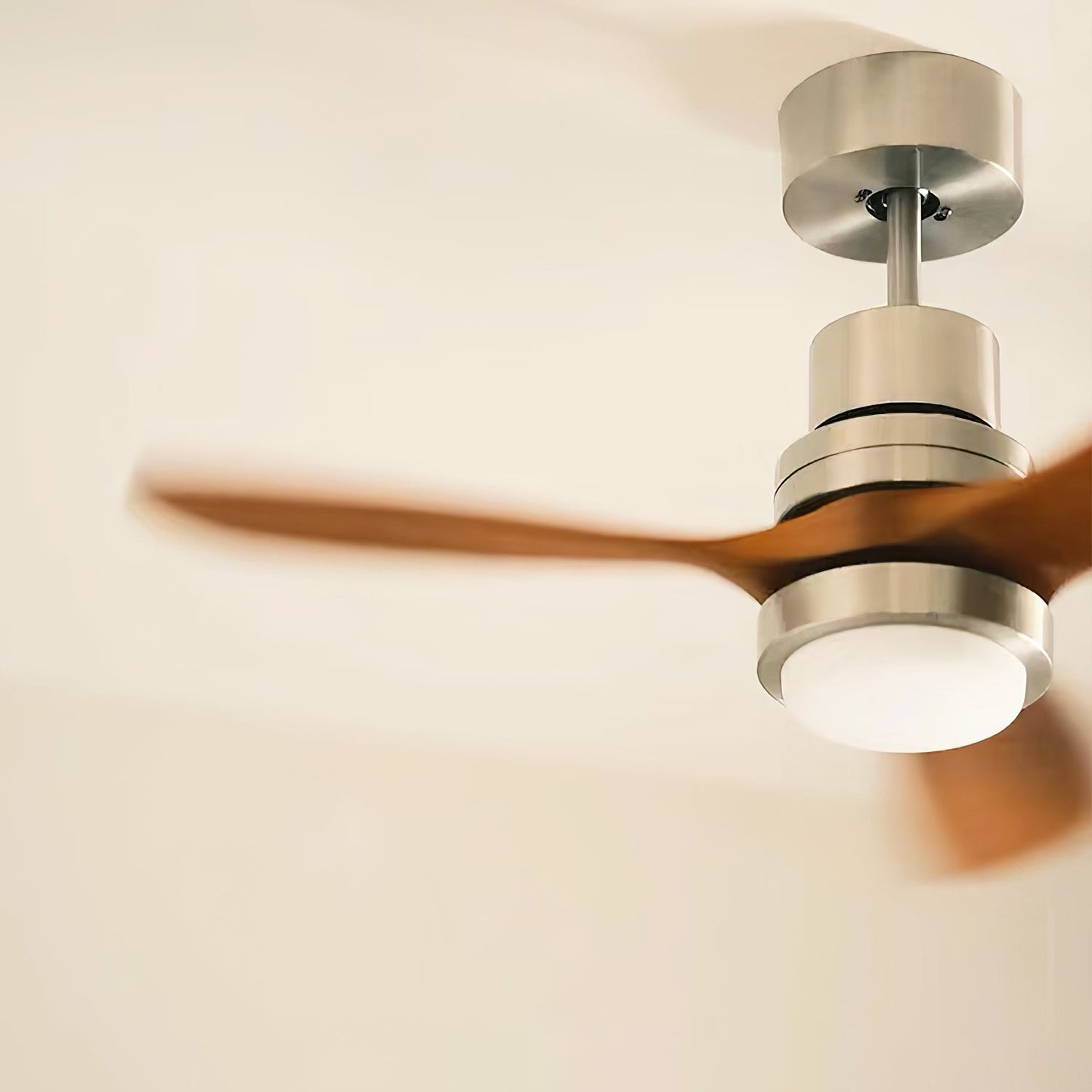 Zephyr Wooden Fan Ceiling Light - Smart DC Motor Indoor Fan | Aerodynamic Walnut Blades & Integrated LED