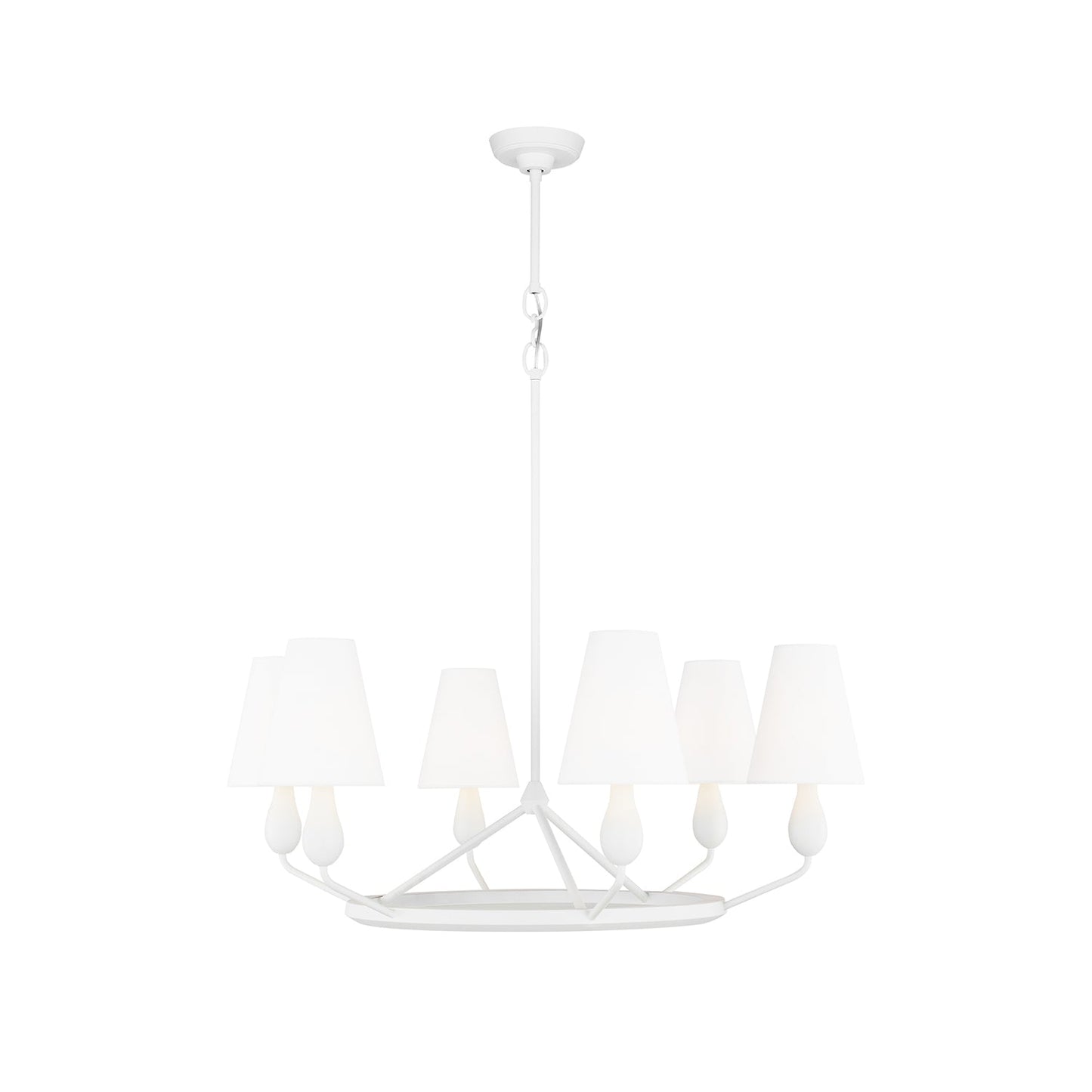 Ziba Chandelier - Modern Organic Brass Ring Chandelier | 6/8-Light Linen Shade Pendant | Radilum Inspired Lighting