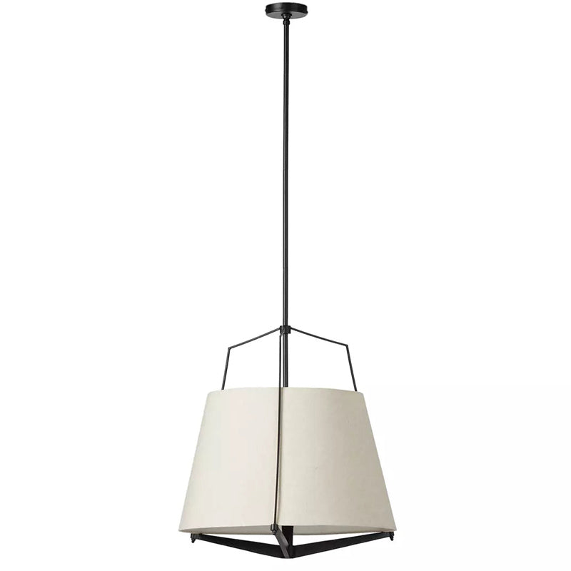 Ziggy Pendant Lamp - Hand-Hammered Architectural Tapered Light | Modern 26" Cotton Shade Pendant
