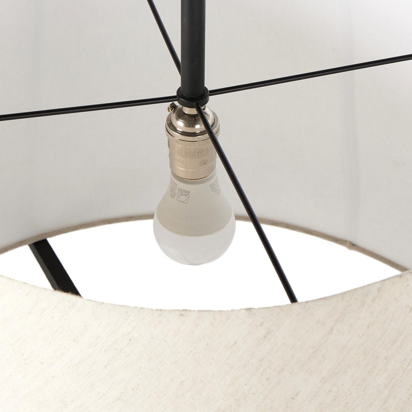 Ziggy Pendant Lamp - Hand-Hammered Architectural Tapered Light | Modern 26" Cotton Shade Pendant