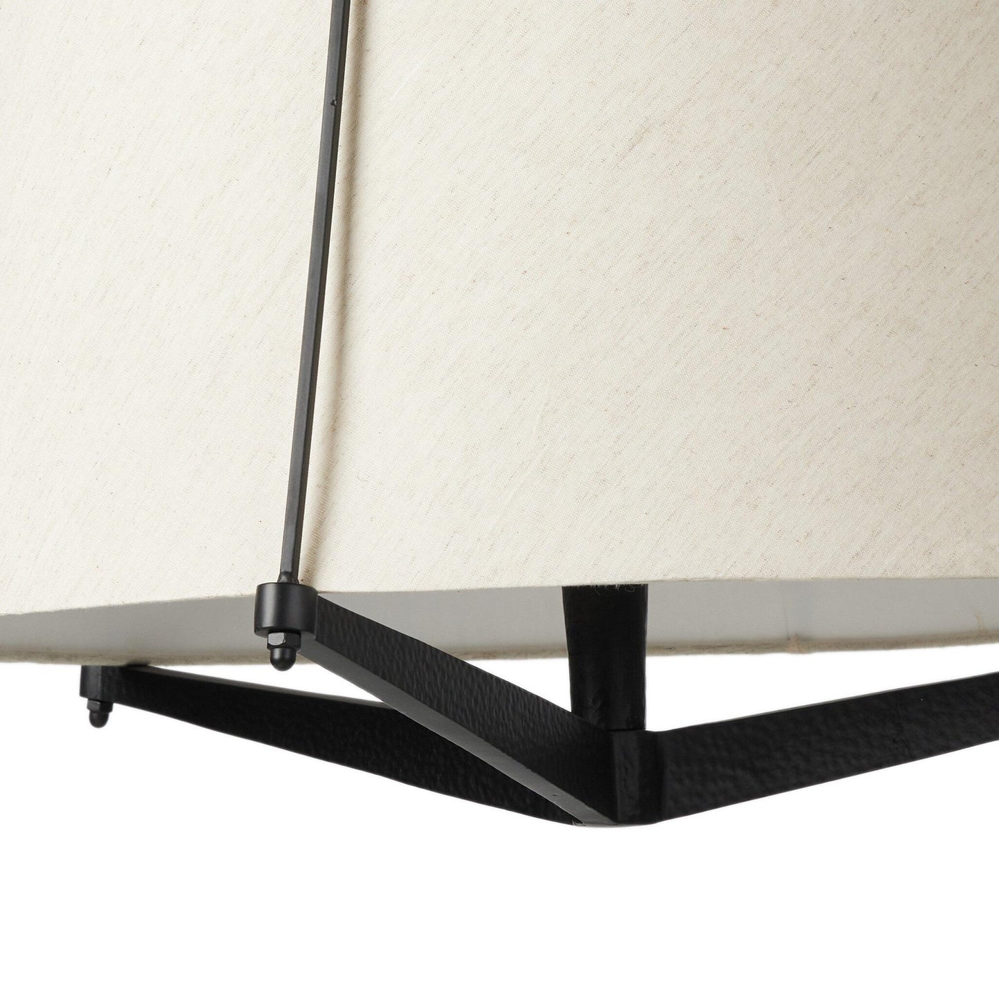 Ziggy Pendant Lamp - Hand-Hammered Architectural Tapered Light | Modern 26" Cotton Shade Pendant