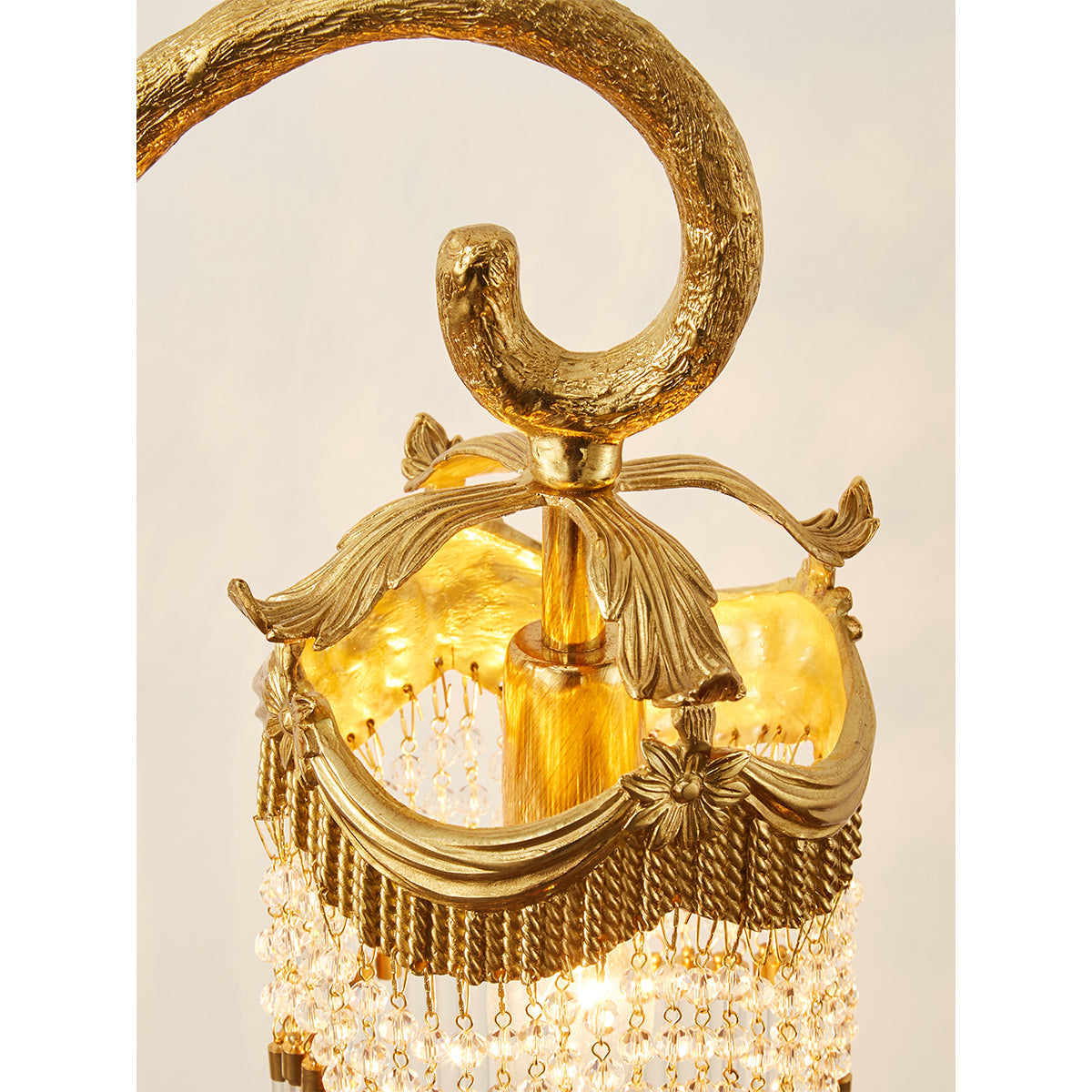 Zira Table Lamp - Luxury Brass & Crystal Bedside Light | Modern Elegant 22.8" Desk Lamp