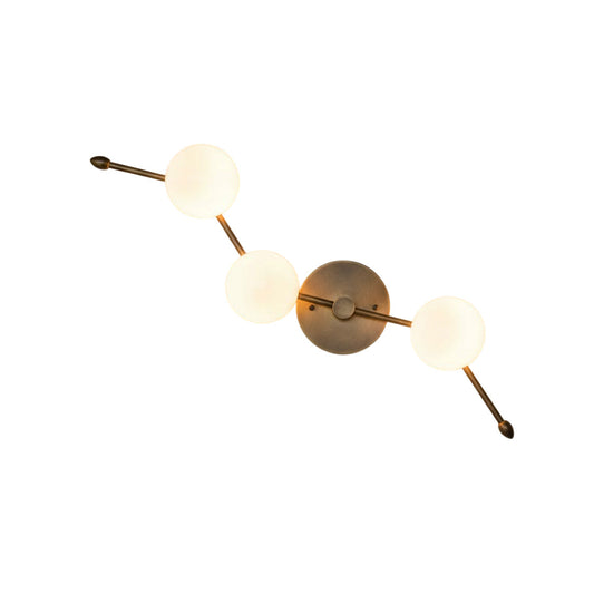 Zodiac Wall Lamp - Mid-Century Modern Italian Inspired Sconce | Handcrafted Antique Brass & Glass Wall Light