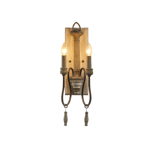 Zoe Wall Lamp - French Provincial 2-Light Wooden Sconce | Antique White Shabby Chic Wall Light