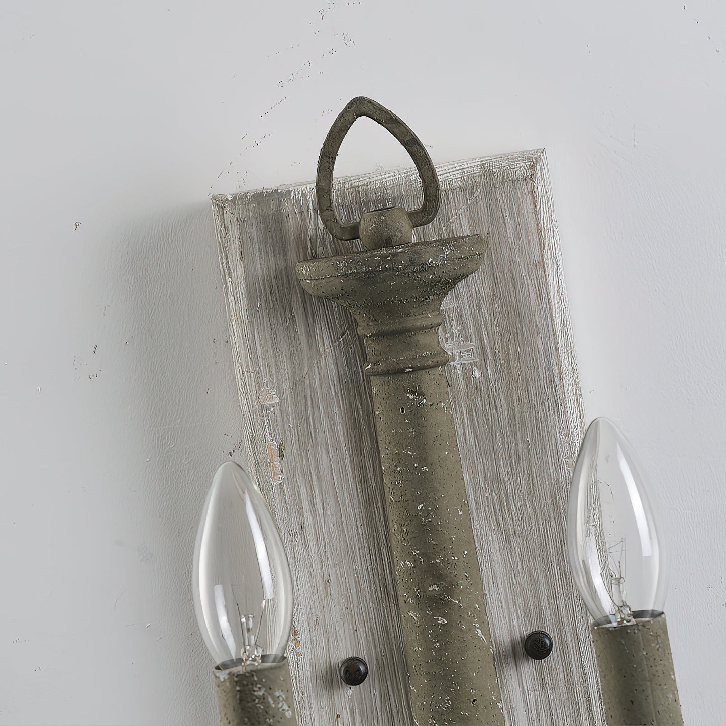 Zoe Wall Lamp - French Provincial 2-Light Wooden Sconce | Antique White Shabby Chic Wall Light