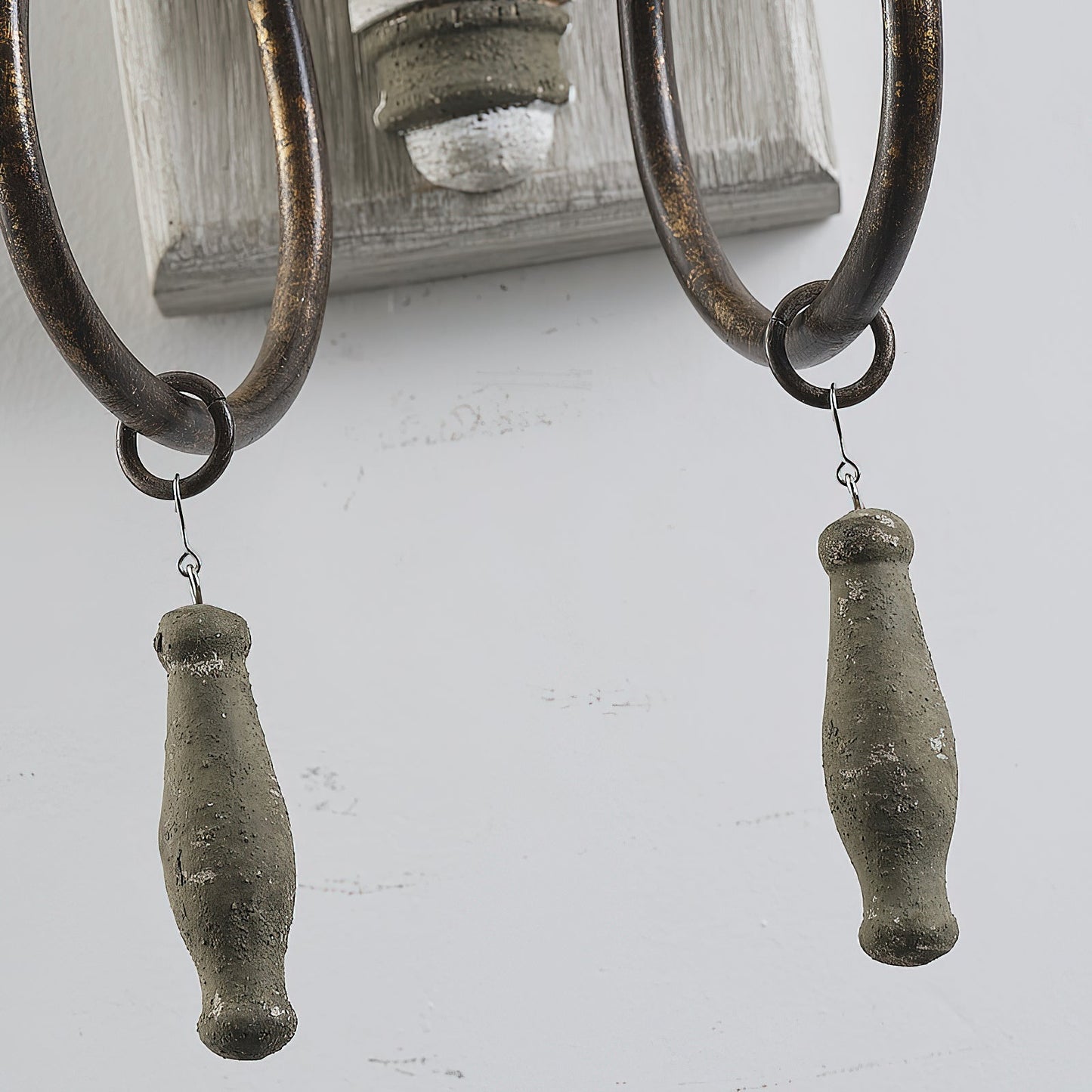 Zoe Wall Lamp - French Provincial 2-Light Wooden Sconce | Antique White Shabby Chic Wall Light