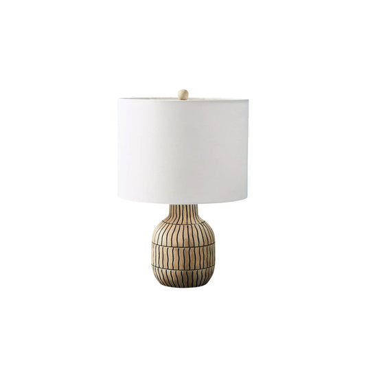 Zoya Table Lamp - Modern Solid Wood & Fabric Bedside Light | Minimalist Scandi-Style Reading Lamp