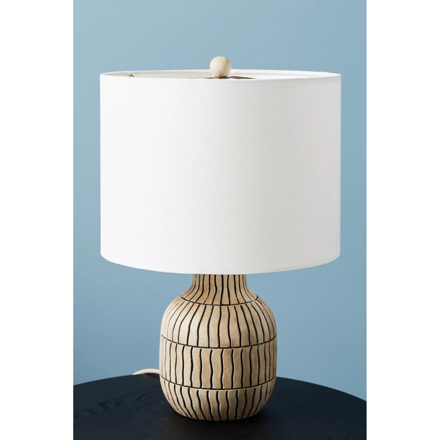Zoya Table Lamp - Modern Solid Wood & Fabric Bedside Light | Minimalist Scandi-Style Reading Lamp