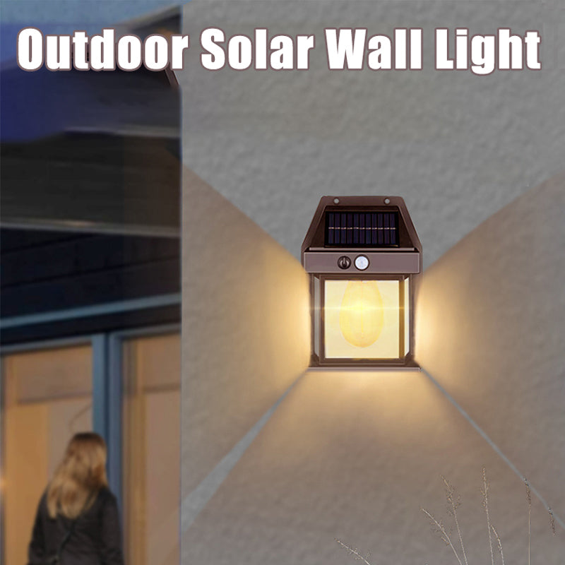 Solar Tungsten Wall Light (Buy 3 Get 1 Free) - Vintage Edison LED Motion Sensor Sconce | IP65 Waterproof Exterior Lamp