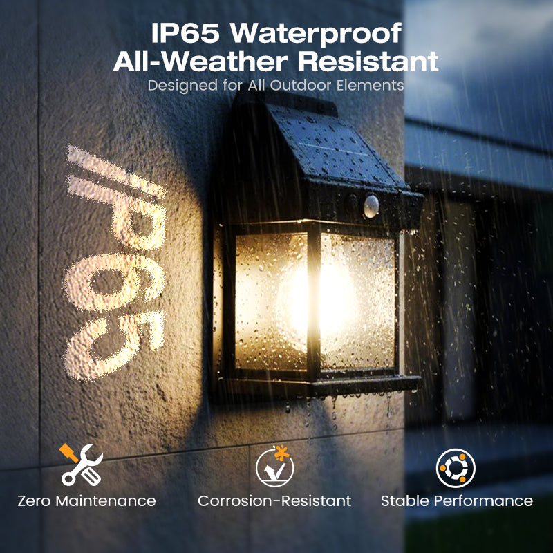 Solar Tungsten Wall Light (Buy 3 Get 1 Free) - Vintage Edison LED Motion Sensor Sconce | IP65 Waterproof Exterior Lamp
