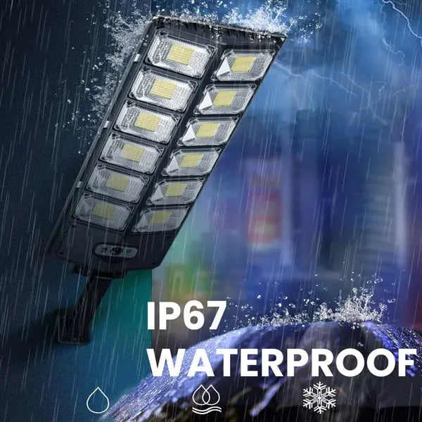 1500W Solar LED Street Light - Commercial IP65 Weatherproof Outdoor Area Lamp | Motion Sensor Dusk-to-Dawn Security Floodlight
