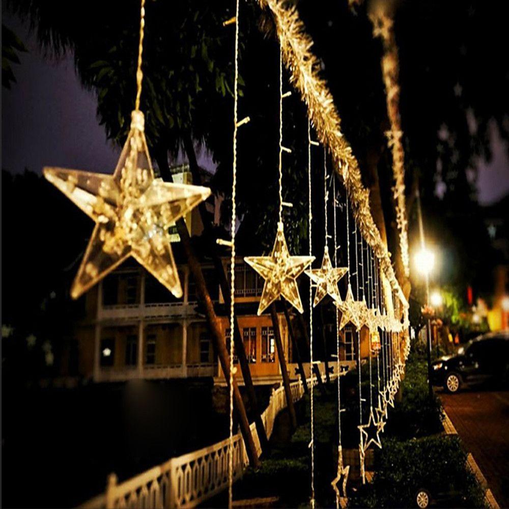 8.2ft Star Curtain String Lights | Luxury 216 LED Hanging Fairy Lights