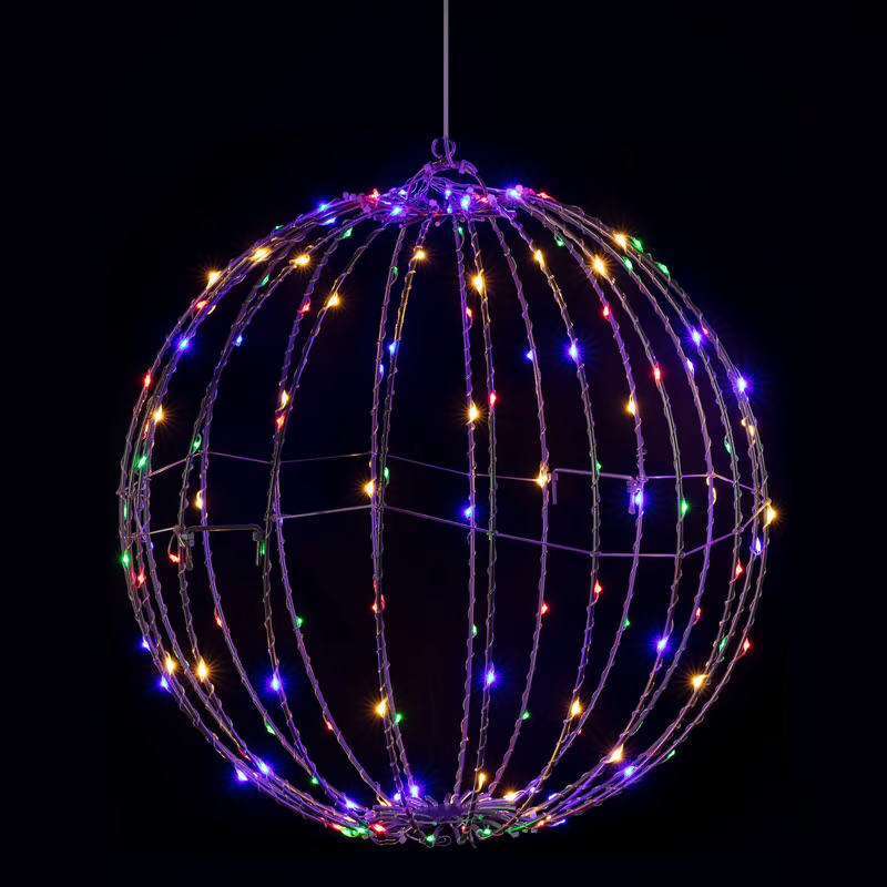 Foldable LED Light Sphere - Weatherproof All-Season & Holiday Ambient Globe