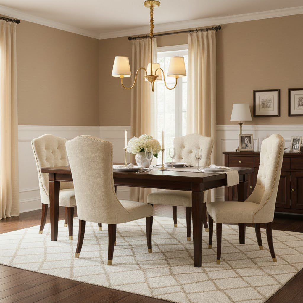 Aged Stacey Chandelier – Transitional Brass & Tailored Linen Shade Candelabra Chandelier