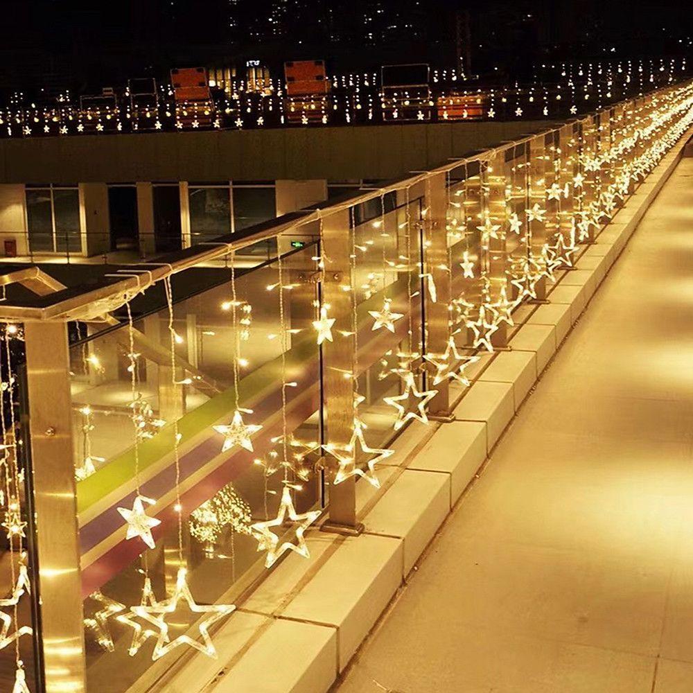 8.2ft Star Curtain String Lights | Luxury 216 LED Hanging Fairy Lights