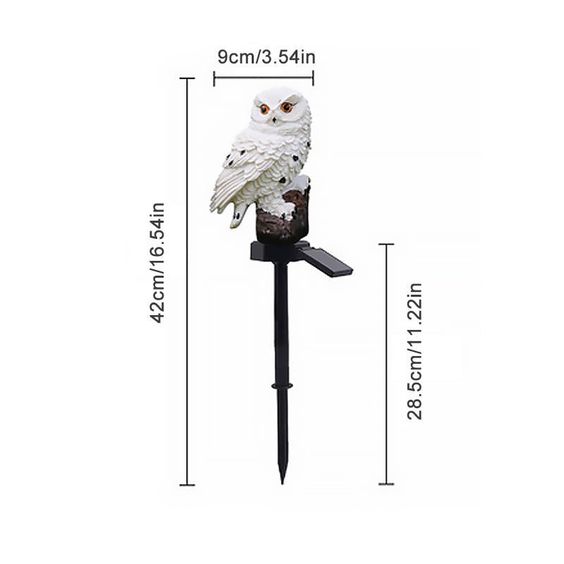 Eagle Figure Garden Solar Post - Resin Eagle & Owl Yard Stake Light | Waterproof Outdoor LED Landscape Lamp