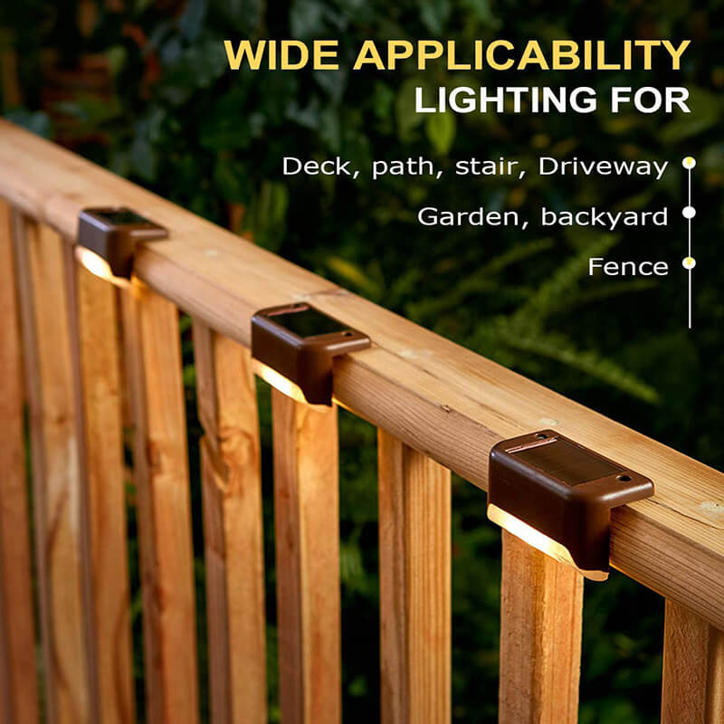 Solar Deck Lights Outdoor (16 PCS) - Waterproof Step & Fence LED Accent Lamp | Auto On/Off Patio Stair Sconce | Warm White