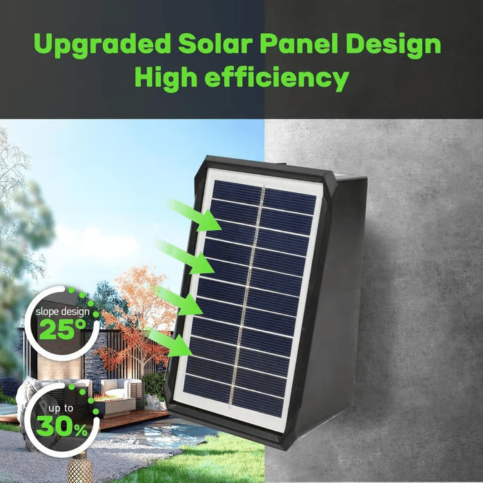 4 LED Solar Colorful Wall Lights Outdoor Waterproof - RGB Up & Down Architectural Sconce | 2000mAh Fence & Patio Floodlight