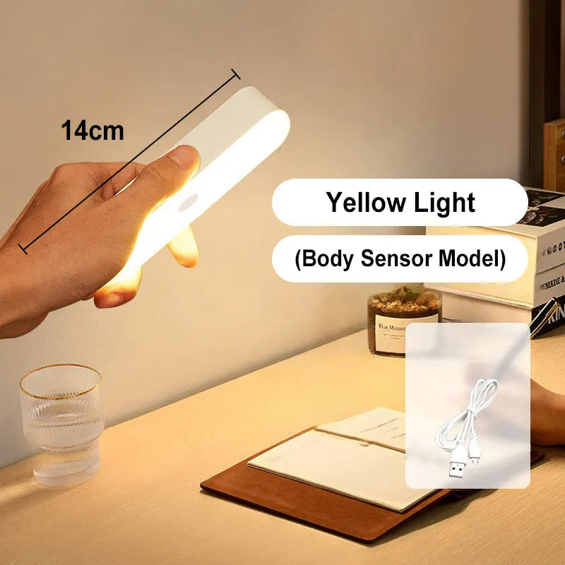 LED Smart Magnetic Human Body Sensor Light Set - Ultra-Thin Wireless Under Cabinet Sconce | Rechargeable Motion Sensor Closet Ligh