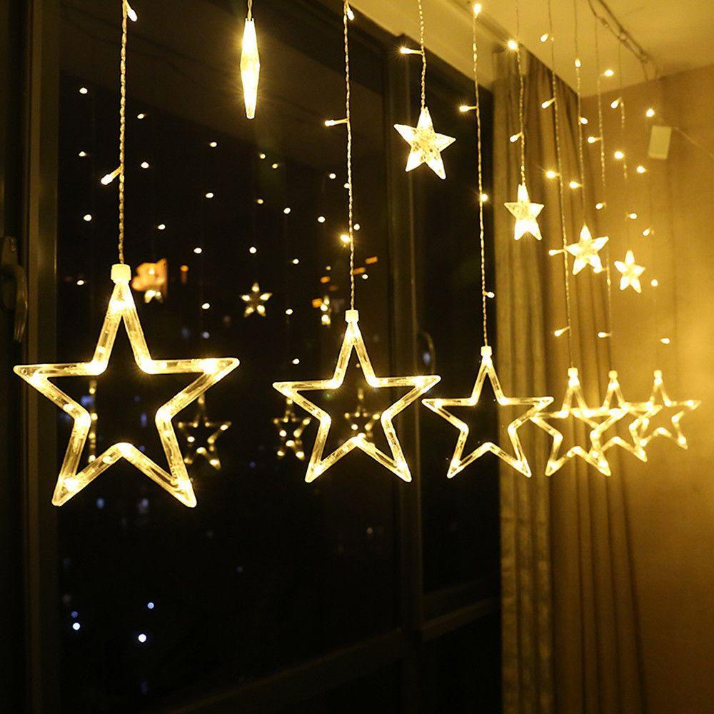 8.2ft Star Curtain String Lights | Luxury 216 LED Hanging Fairy Lights