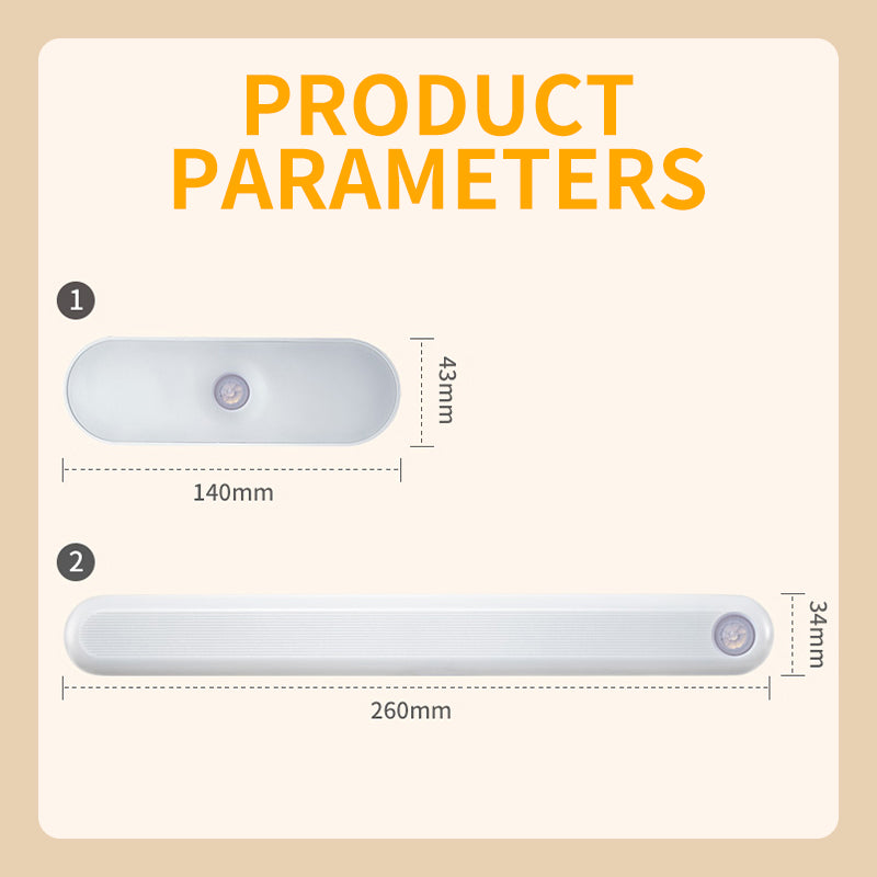 LED Smart Magnetic Human Body Sensor Light Set - Ultra-Thin Wireless Under Cabinet Sconce | Rechargeable Motion Sensor Closet Ligh