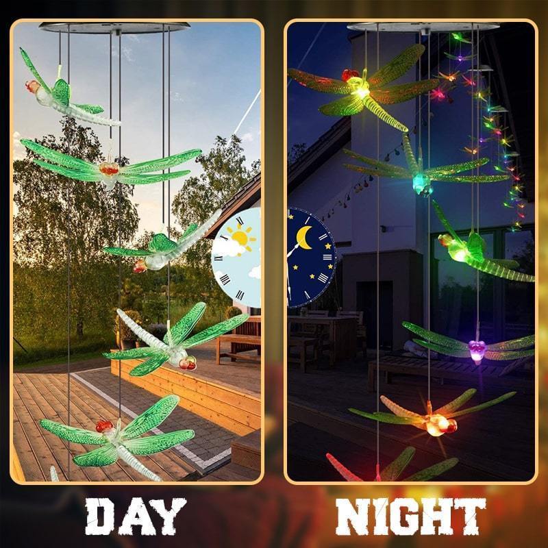 Solar-Powered Butterfly Wind Chime Lights - 7 Color Changing LED Outdoor Mobile | Waterproof Garden & Patio Hanging Sconce