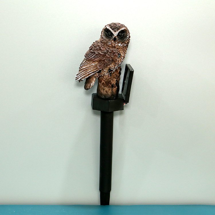 Eagle Figure Garden Solar Post - Resin Eagle & Owl Yard Stake Light | Waterproof Outdoor LED Landscape Lamp