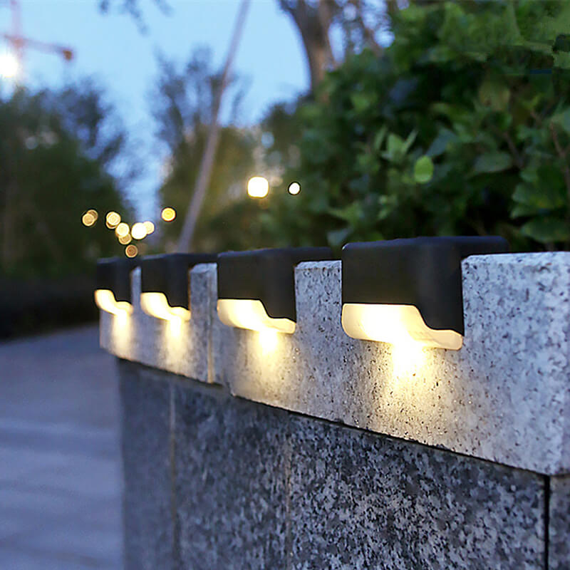 Solar Deck Lights Outdoor (16 PCS) - Waterproof Step & Fence LED Accent Lamp | Auto On/Off Patio Stair Sconce | Warm White