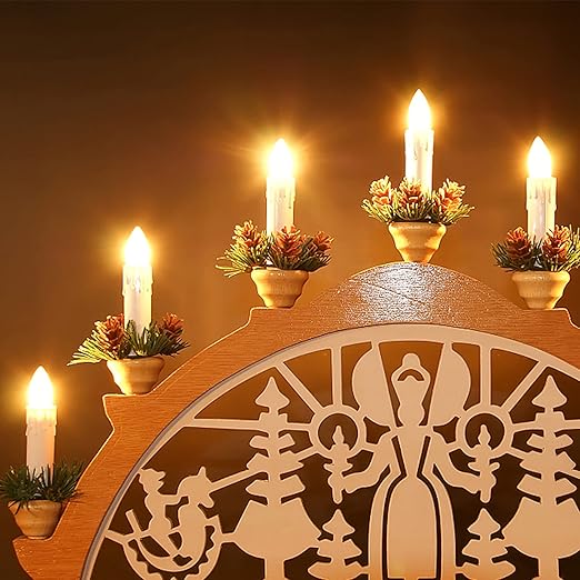 Wireless Flameless Christmas Tree Candles - 10-Pack Remote Control LED Taper Lights | Window Suction & Floating Candle Clips