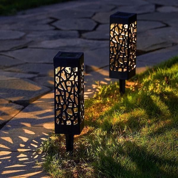 Outdoor Solar Ground Stake Light - Waterproof LED Garden Pathway Sconce | Automatic Dusk-to-Dawn Lawn Landscape Lamp | Warm White & White