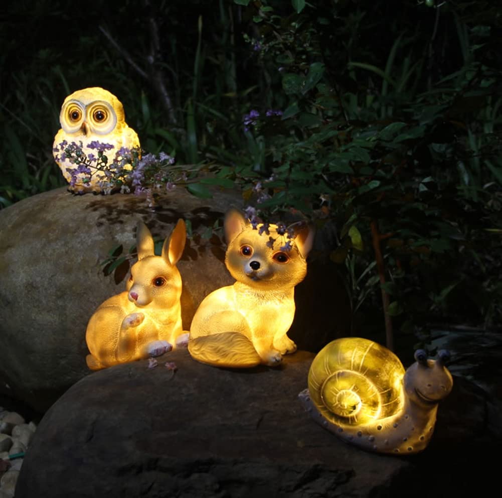 Outdoor Solar Animal Statue Lawn Light - Weatherproof Resin Garden Figurine | Automatic LED Lawn & Patio Accent