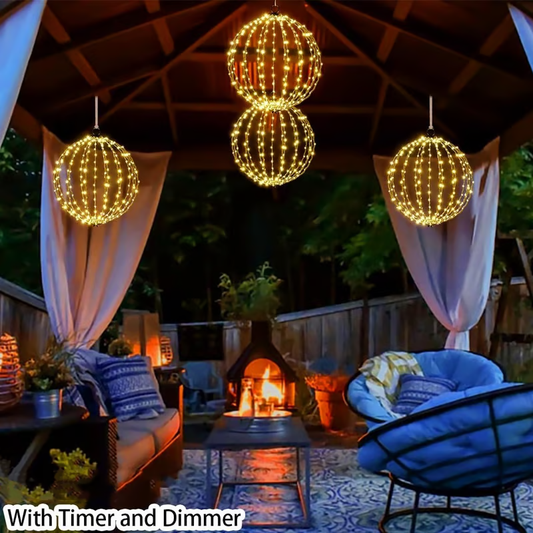 Foldable LED Light Sphere - Weatherproof All-Season & Holiday Ambient Globe