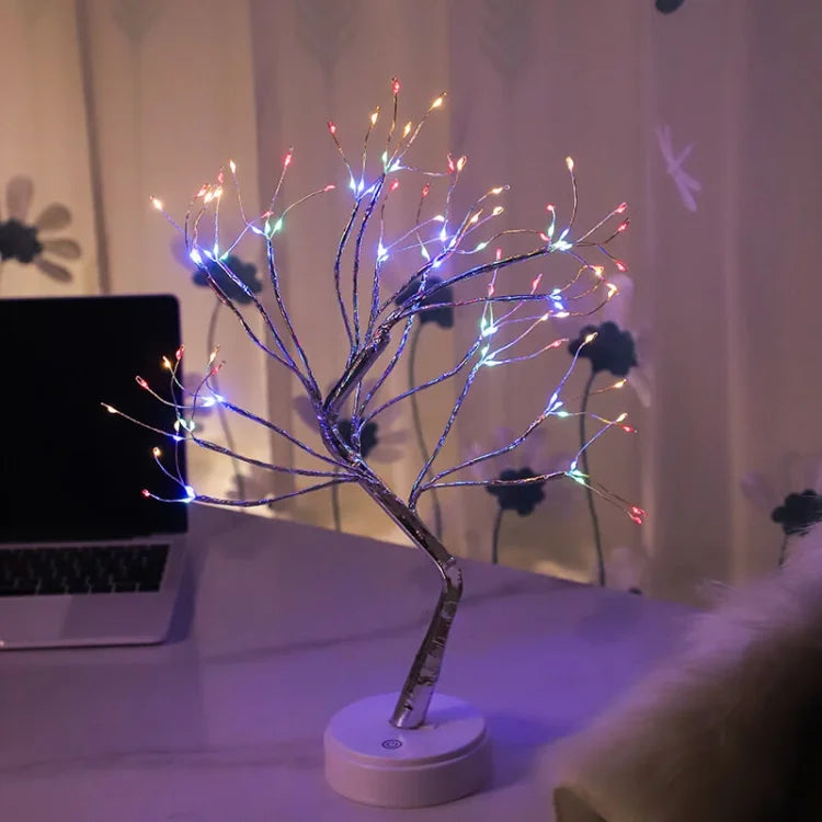 Christmas LED Branch Night Light – Adjustable Copper Wire Fairy Light Tree